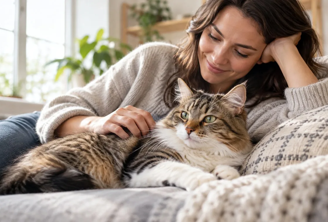 Pet owner organizing records for insurance